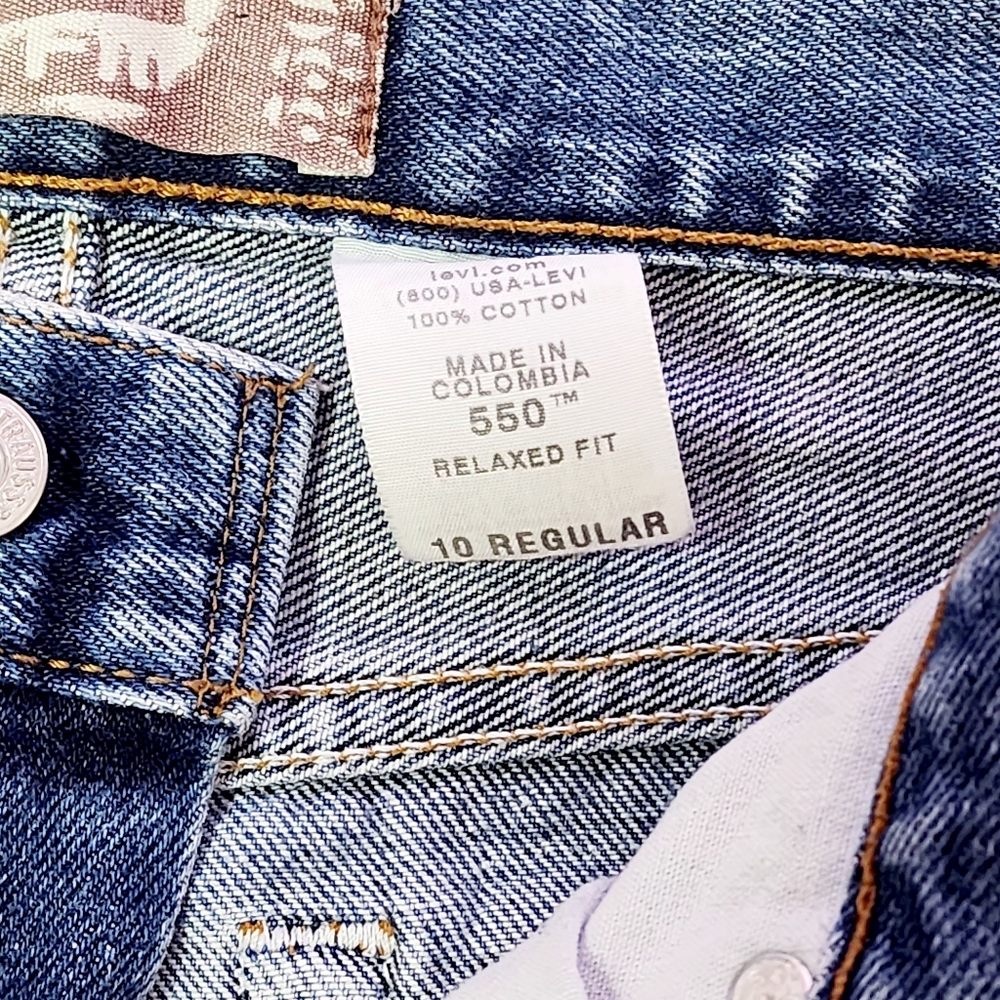 Levis 550 Relaxed Fit Jeans Boys Size 10 Reg 25x25 Casual Outdoors Dark Wash - Picture 6 of 8